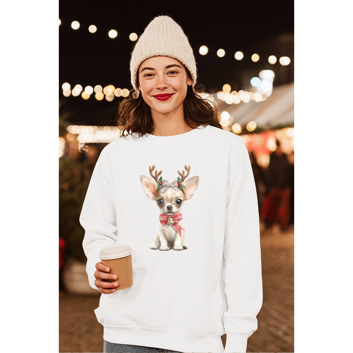 Chihuahua Puppy Christmas Vintage Graphic - Adult & Kids T-Shirts, Sweatshirts & Hoodies apparel design preview 1