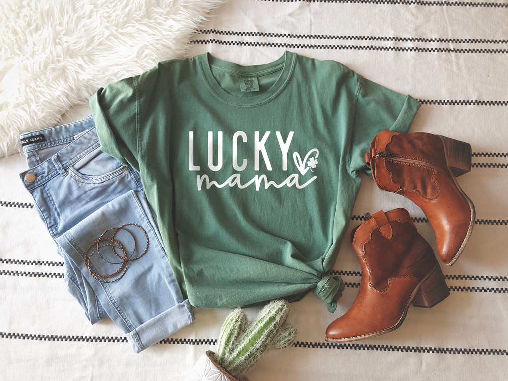Lucky Mama, St. Patrick's Day Graphic Trendy Apparel - Adult & Kids T-Shirts, Sweatshirts & Hoodies apparel design preview 1