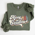 Merry Christmas, Colorful Retro, Winter - Adult & Kids T-Shirts, Sweatshirts & Hoodies apparel design preview 1