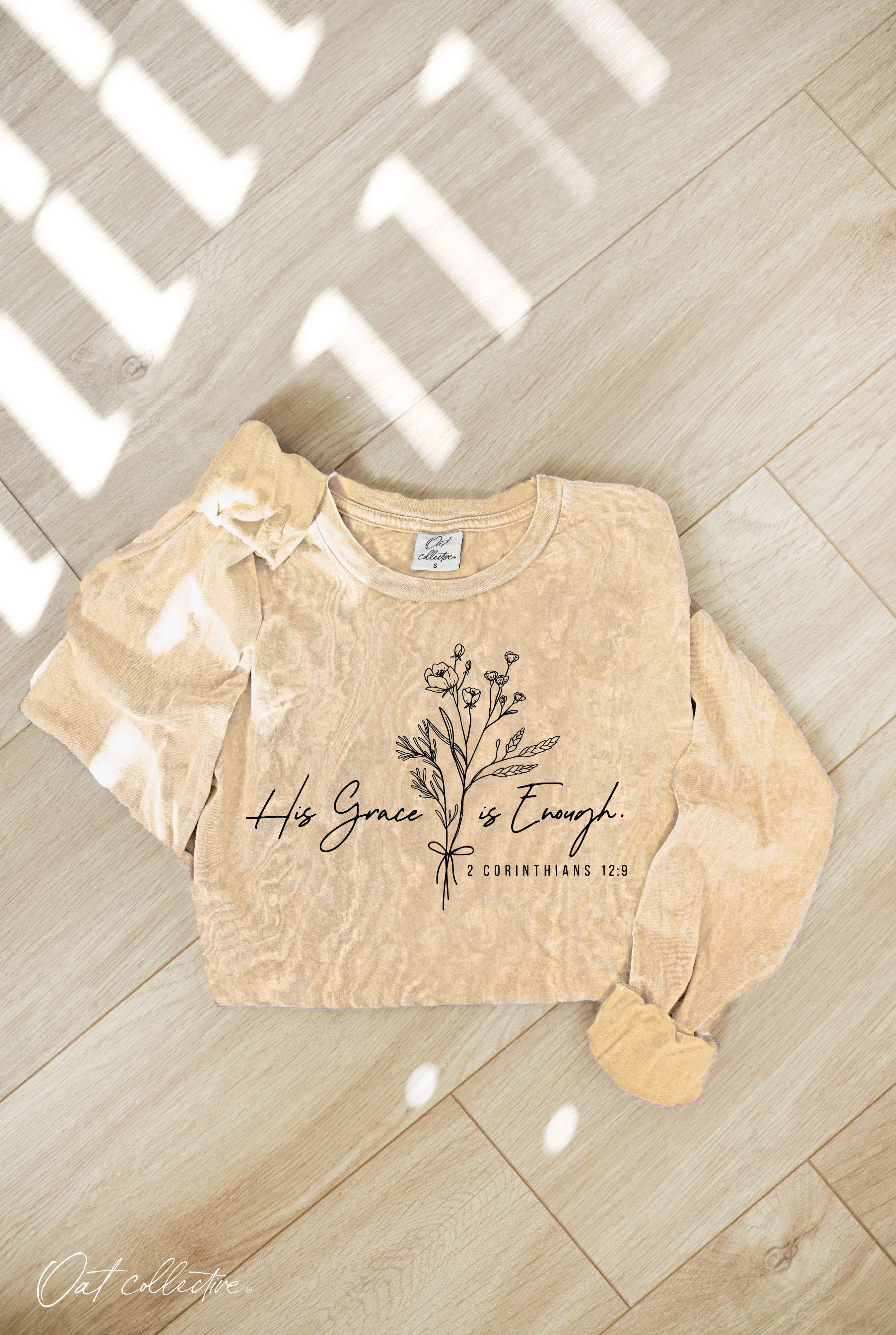 His Grace Is Enough Mineral Washed Graphic - Adult & Kids T-Shirts, Sweatshirts & Hoodies apparel design preview 1