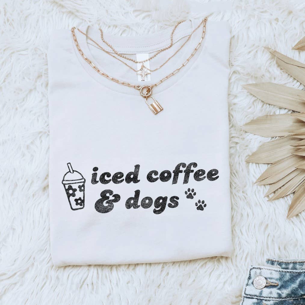 Iced Coffee and Dogs Graphic - Adult & Kids T-Shirts, Sweatshirts & Hoodies apparel design preview 1