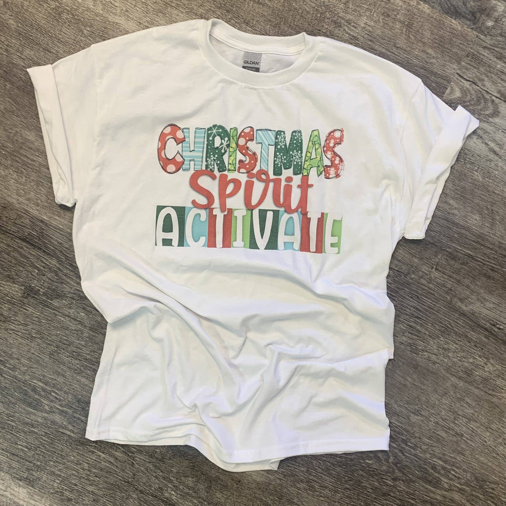 Christmas Spirit Activate On White - Adult & Kids T-Shirts, Sweatshirts & Hoodies apparel design preview 1