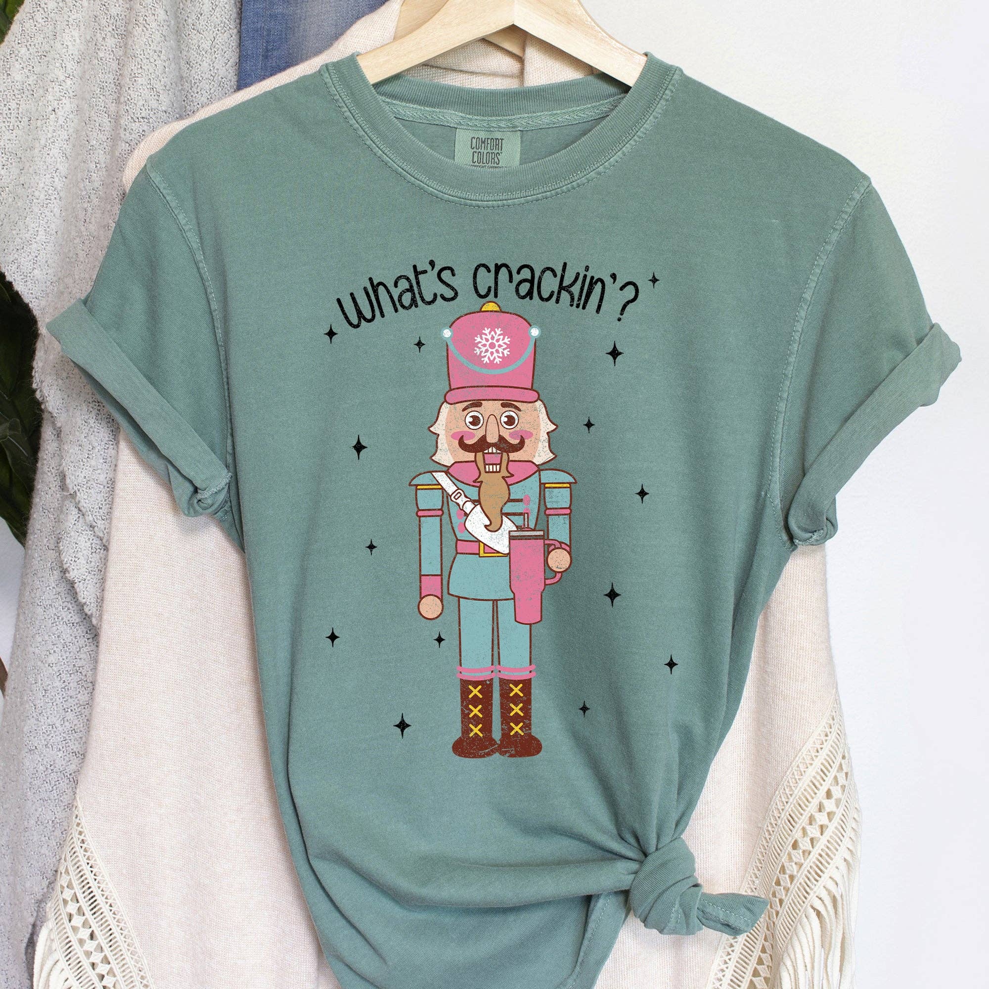 What_s Crackin, Nutcracker, Christmas Black Text, - Adult & Kids T-Shirts, Sweatshirts & Hoodies apparel design preview 1