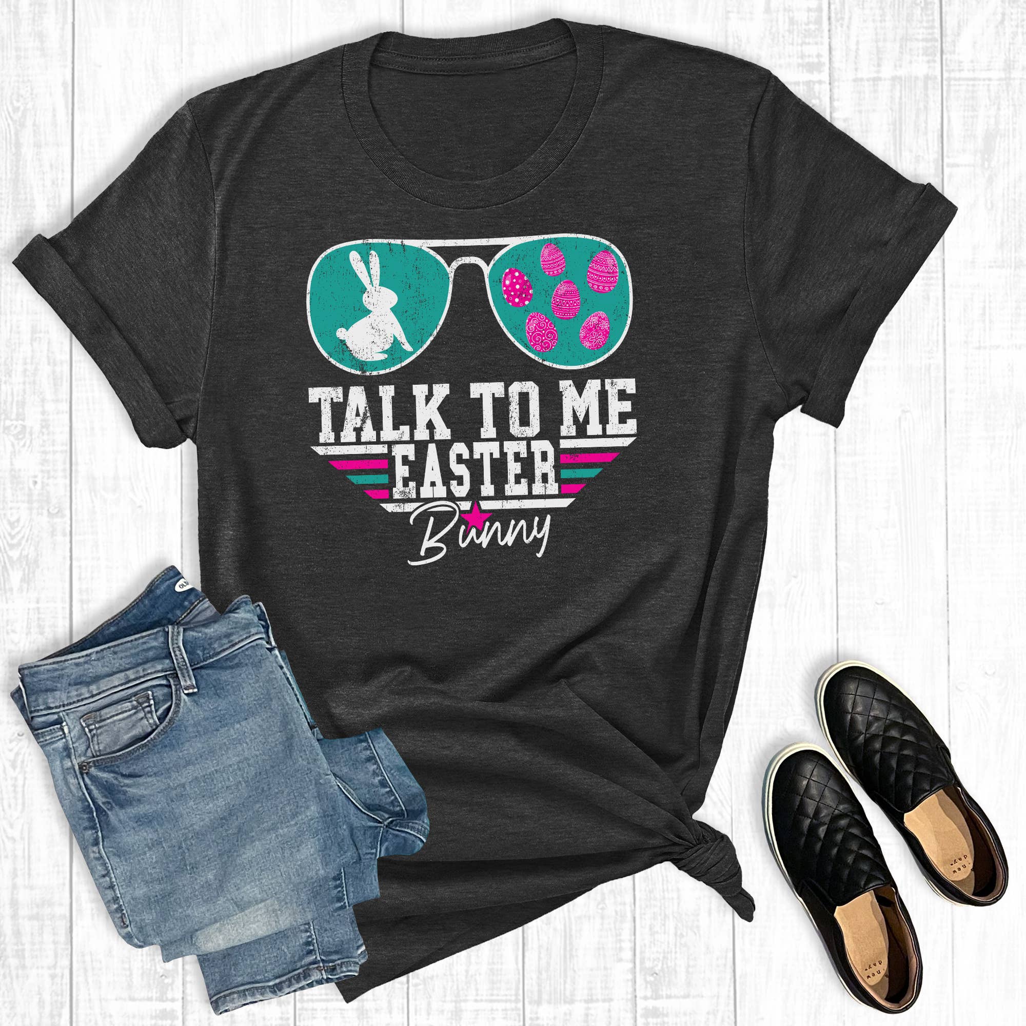 Talk To Me Easter Bunny Graphic - Adult & Kids T-Shirts, Sweatshirts & Hoodies apparel design preview 1