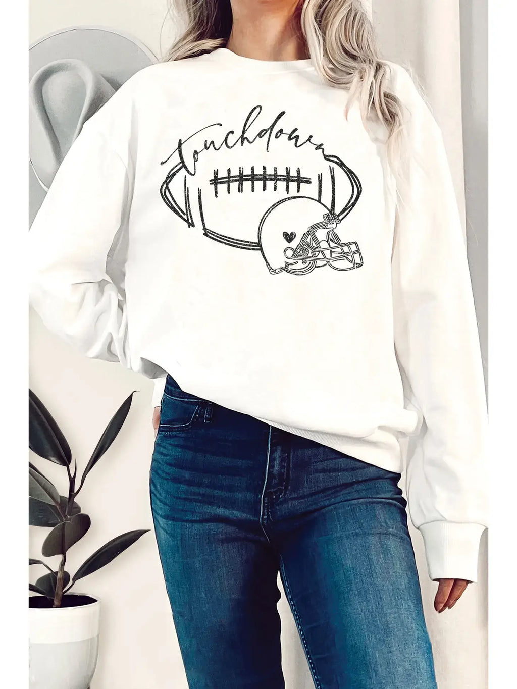 Touchdown Football Helmet Graphic Terry - Adult & Kids T-Shirts, Sweatshirts & Hoodies apparel design preview 1
