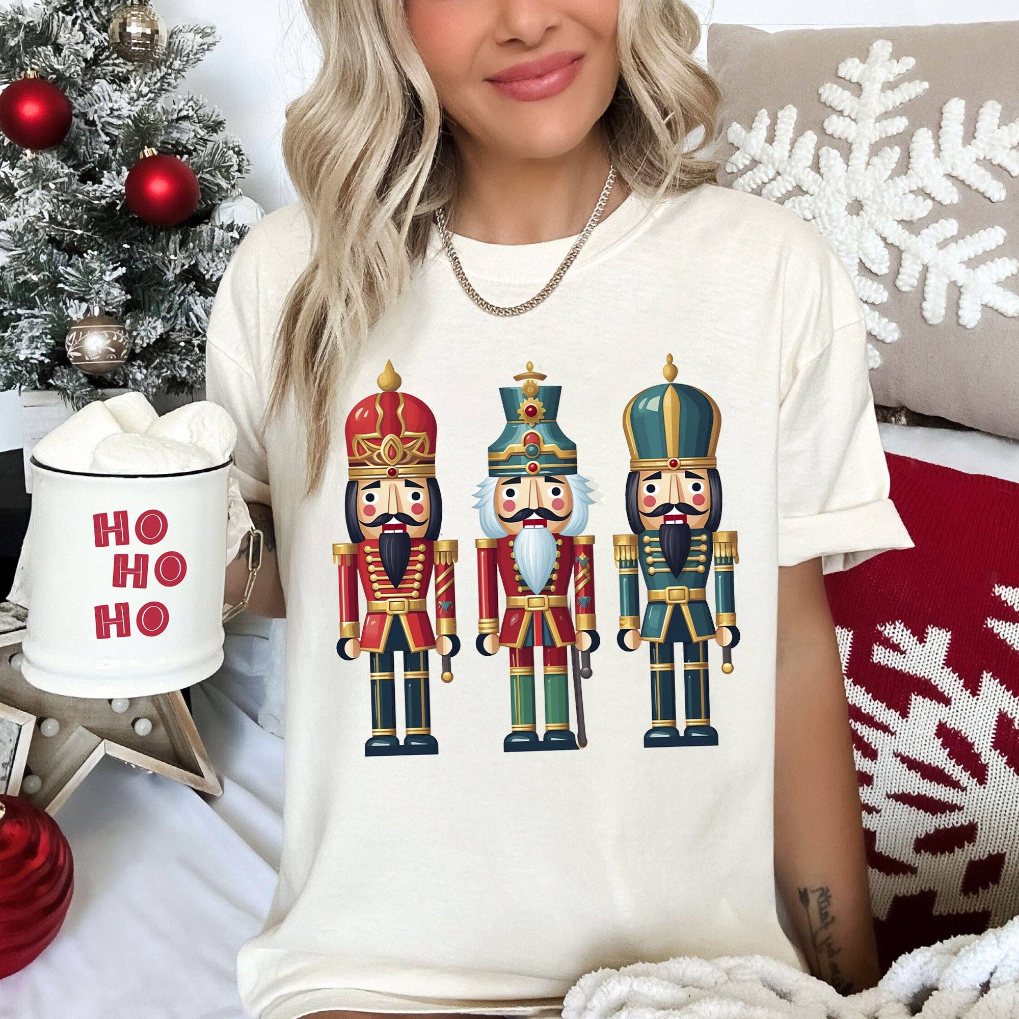 Retro Nutcrackers, Classic, Colorful Christmas, - Adult & Kids T-Shirts, Sweatshirts & Hoodies apparel design preview 1