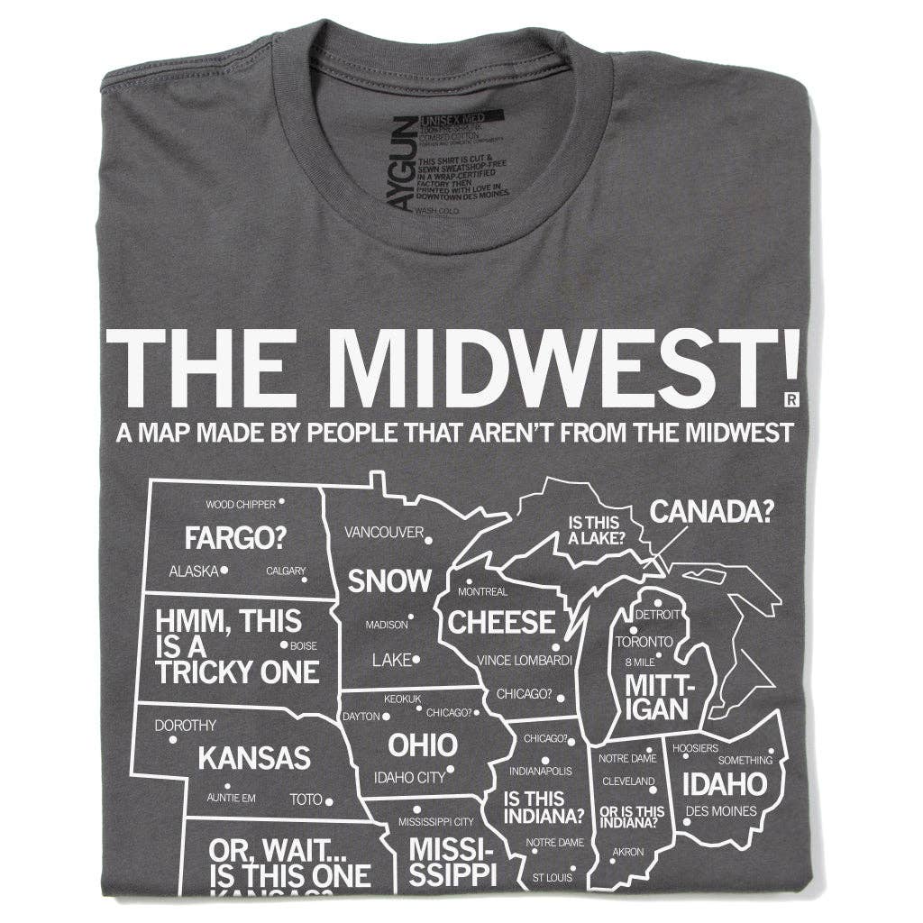 Midwest Map - Adult & Kids T-Shirts, Sweatshirts & Hoodies apparel design preview 1