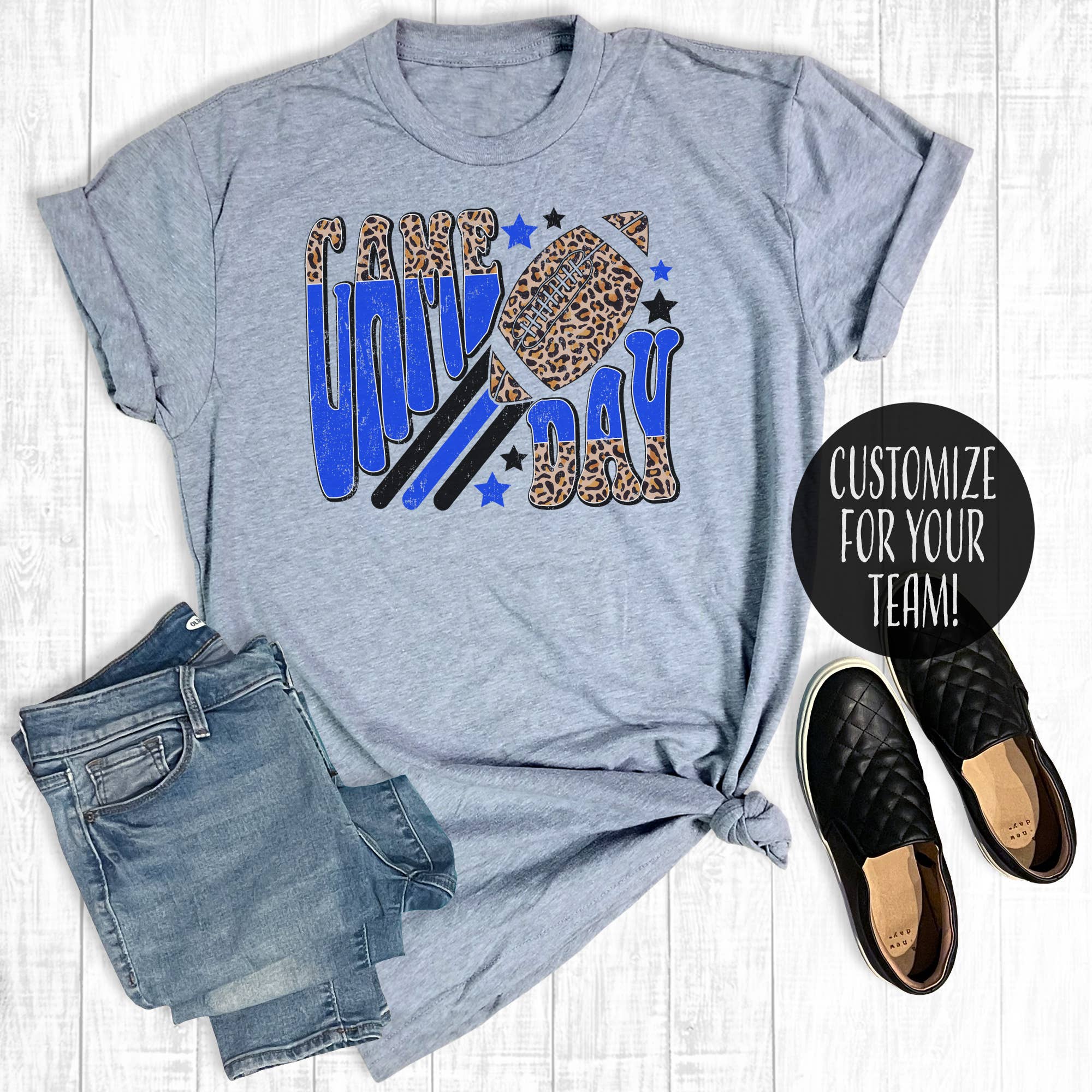 Custom Leopard Game Day Football - Adult & Kids T-Shirts, Sweatshirts & Hoodies apparel design preview 1