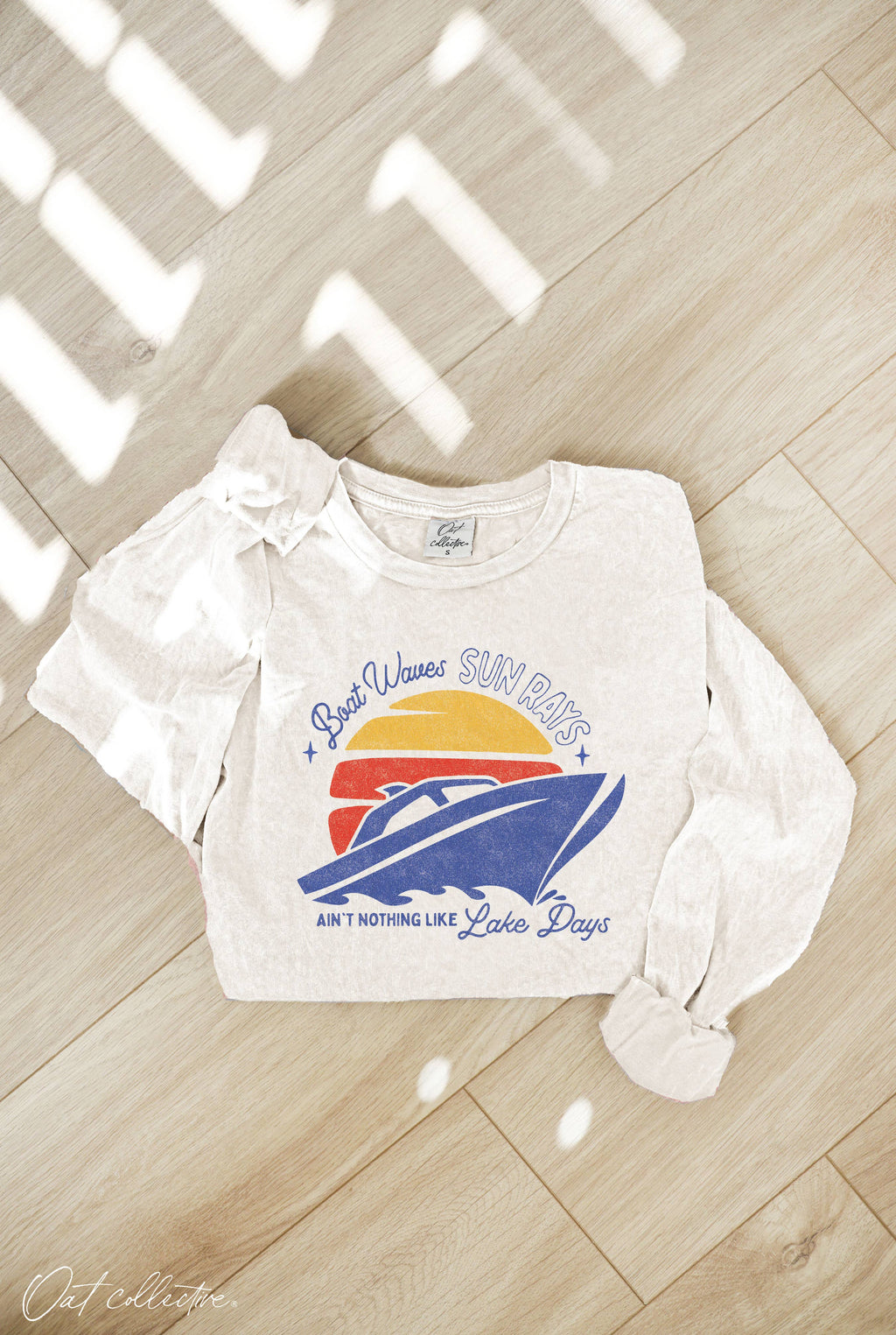 Boat Waves Mineral Washed Graphic - Adult & Kids T-Shirts, Sweatshirts & Hoodies apparel design preview 1