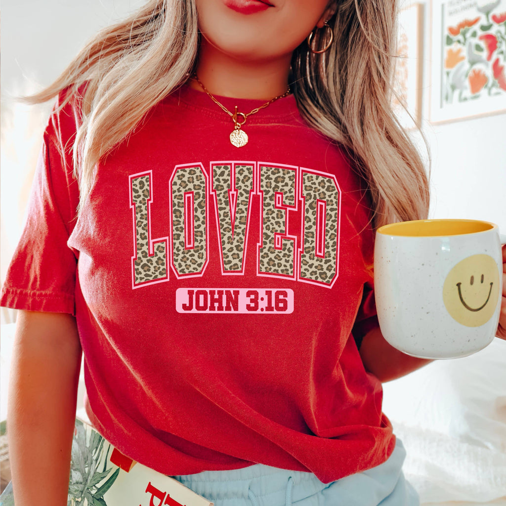 Leopard Loved Valentine'S Day Comfort Colors - Adult & Kids T-Shirts, Sweatshirts & Hoodies apparel design preview 1