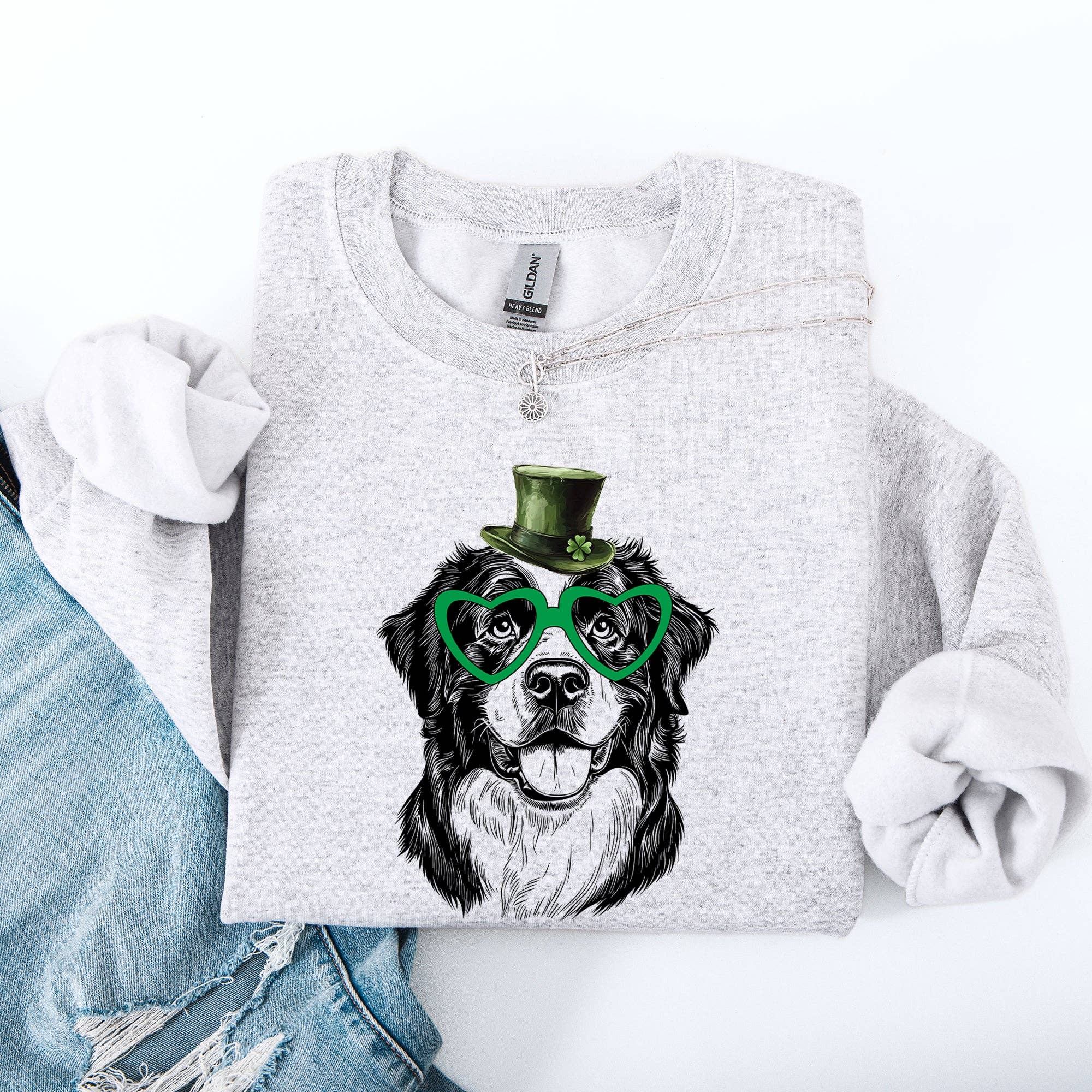 Bernese Mountain, Dog, St Patrick's Day, Irish - Adult & Kids T-Shirts, Sweatshirts & Hoodies apparel design preview 1