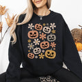 Pumpkins and Flowers, Halloween, Graphic - Adult & Kids T-Shirts, Sweatshirts & Hoodies apparel design preview 1