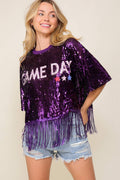 ...SI-24941 Game Day Sequin Fringe Top - Adult & Kids T-Shirts, Sweatshirts & Hoodies apparel design preview 1