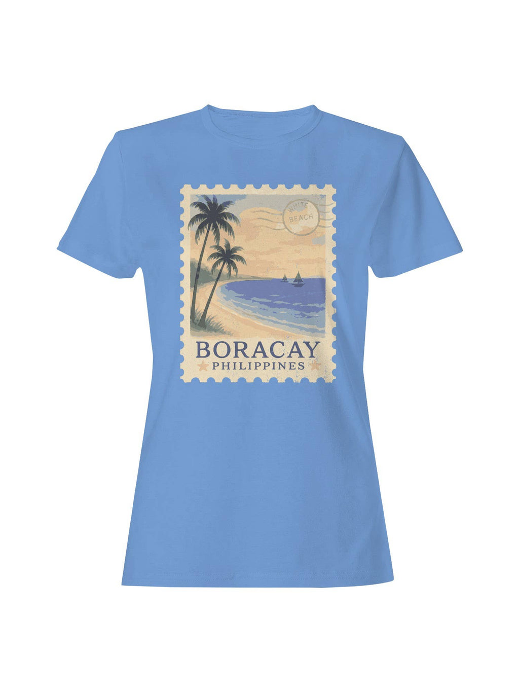 Boracay White Beach Vintage Stamp Women's - Adult & Kids T-Shirts, Sweatshirts & Hoodies apparel design preview 1