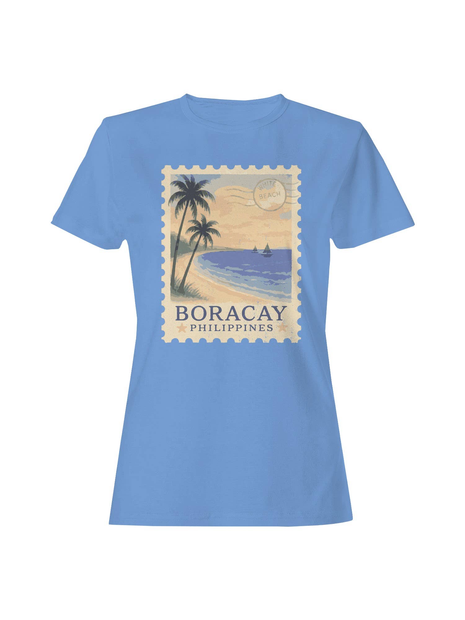 Boracay White Beach Vintage Stamp Women's - Adult & Kids T-Shirts, Sweatshirts & Hoodies apparel design preview 1