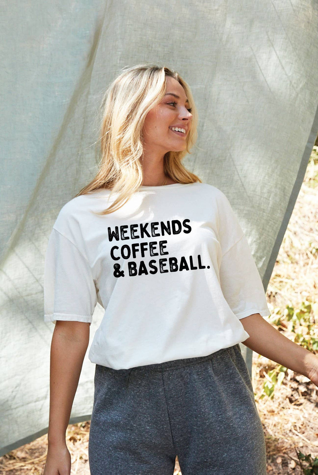 Weekends Coffee and Baseball Mineral Washed Graphic - Adult & Kids T-Shirts, Sweatshirts & Hoodies apparel design preview 1