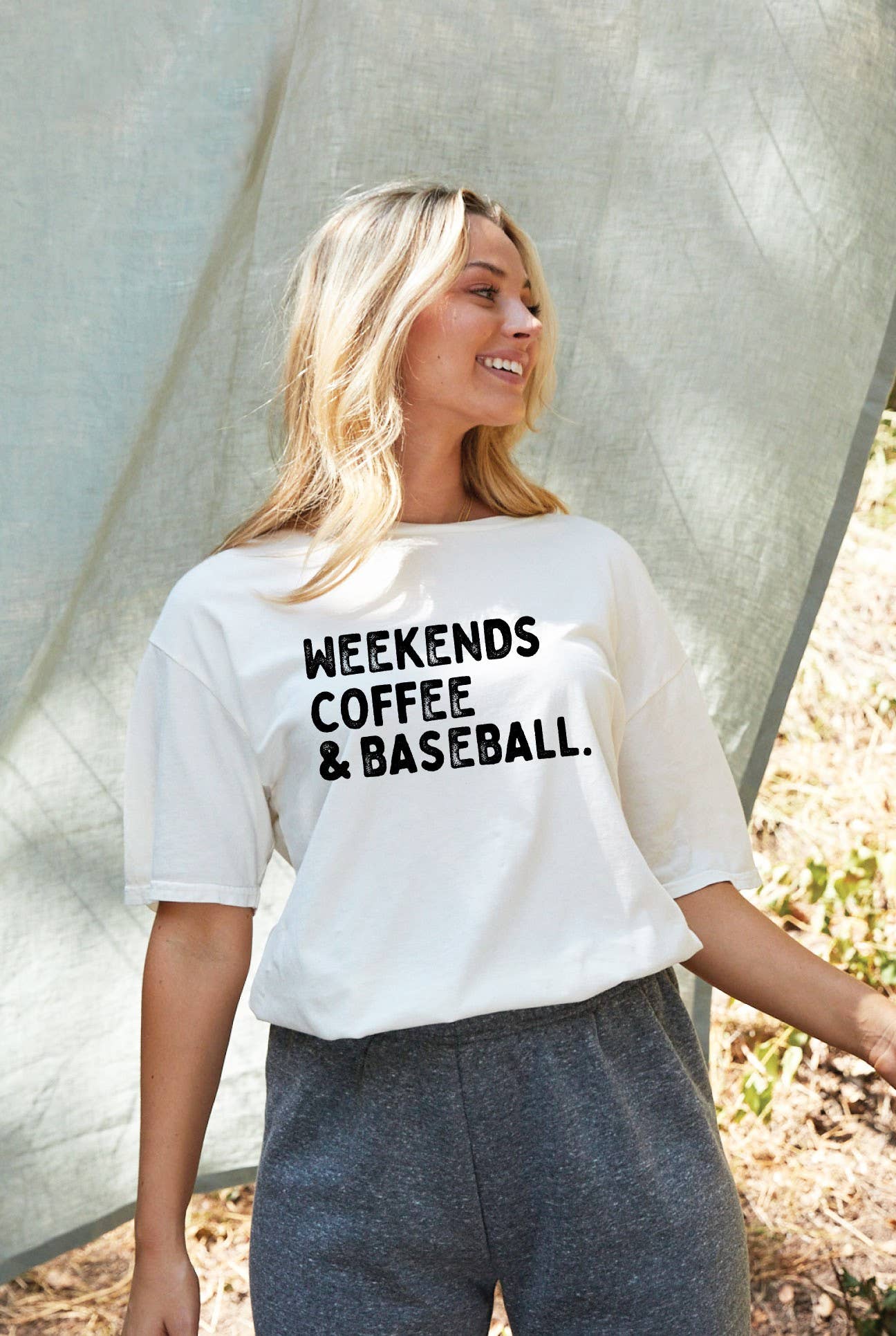 Weekends Coffee and Baseball Mineral Washed Graphic - Adult & Kids T-Shirts, Sweatshirts & Hoodies apparel design preview 1