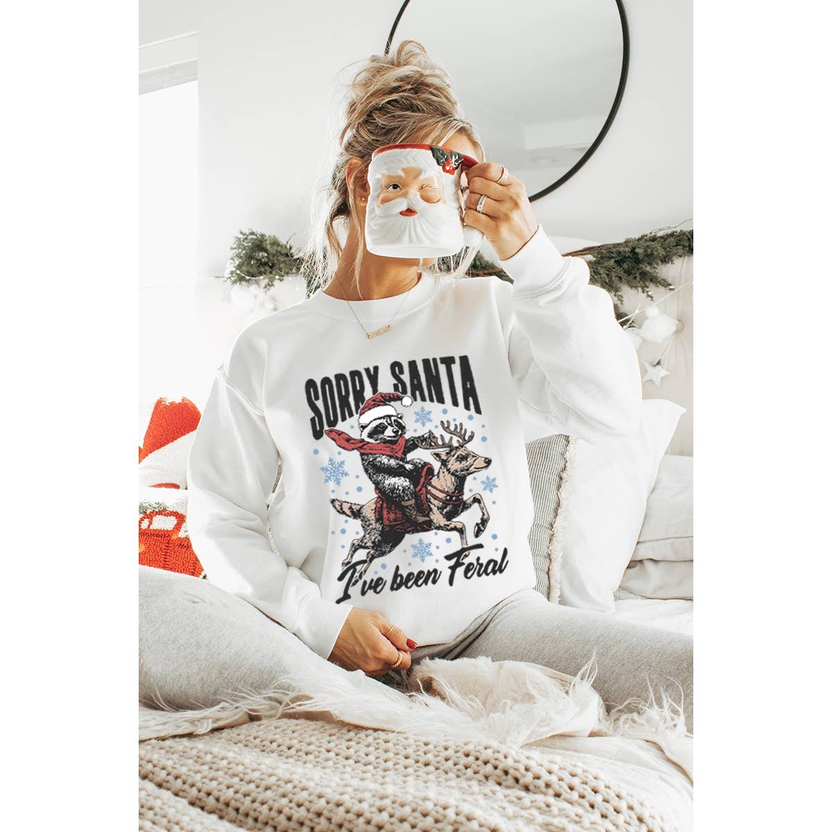 Sorry Santa Christmas Vintage Graphic - Adult & Kids T-Shirts, Sweatshirts & Hoodies apparel design preview 1