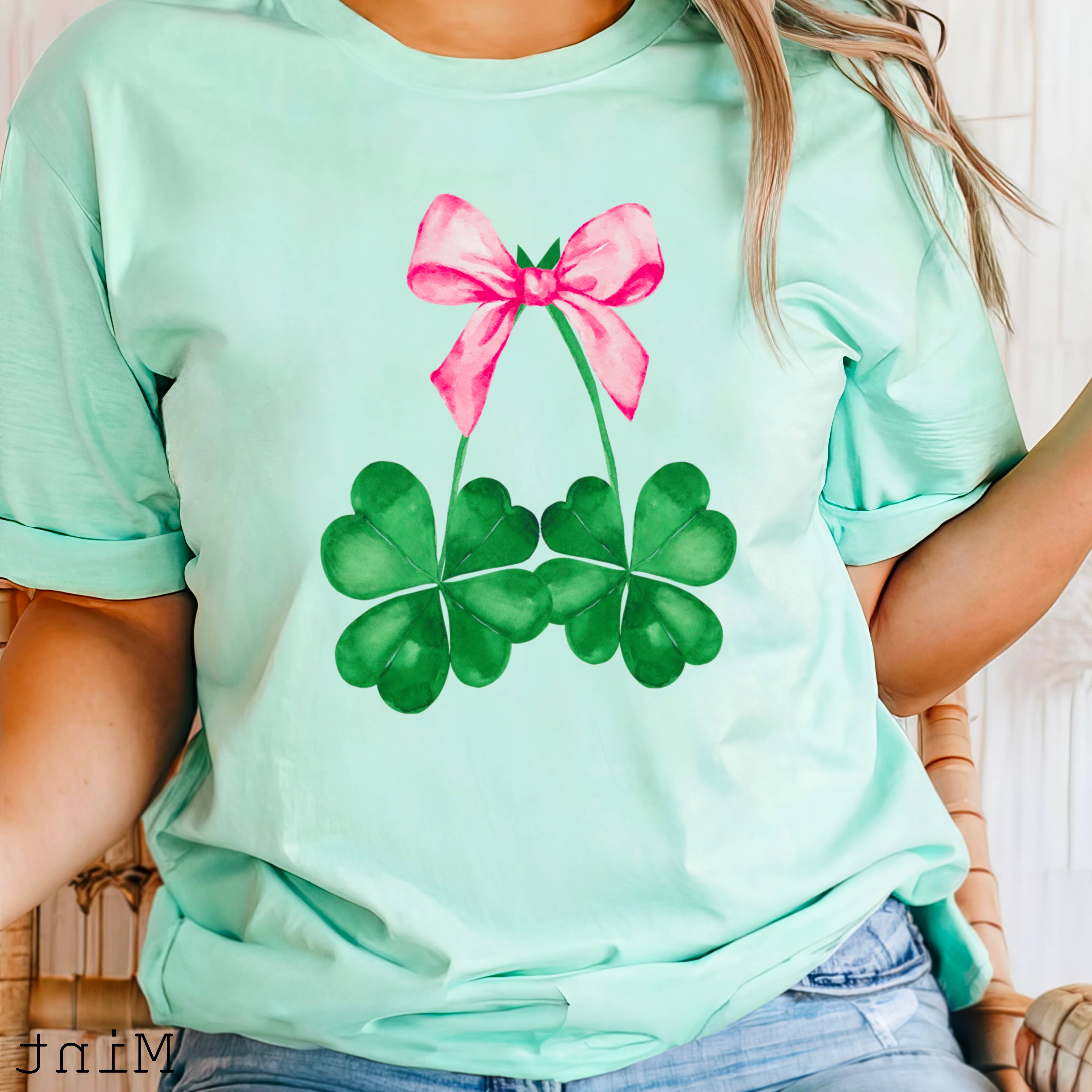 Coquette Clover St. Patrick'S Day Graphic Bella - Adult & Kids T-Shirts, Sweatshirts & Hoodies apparel design preview 1