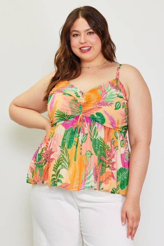Plus Size Printed Ruched Cami Top - Adult & Kids T-Shirts, Sweatshirts & Hoodies apparel design preview 1