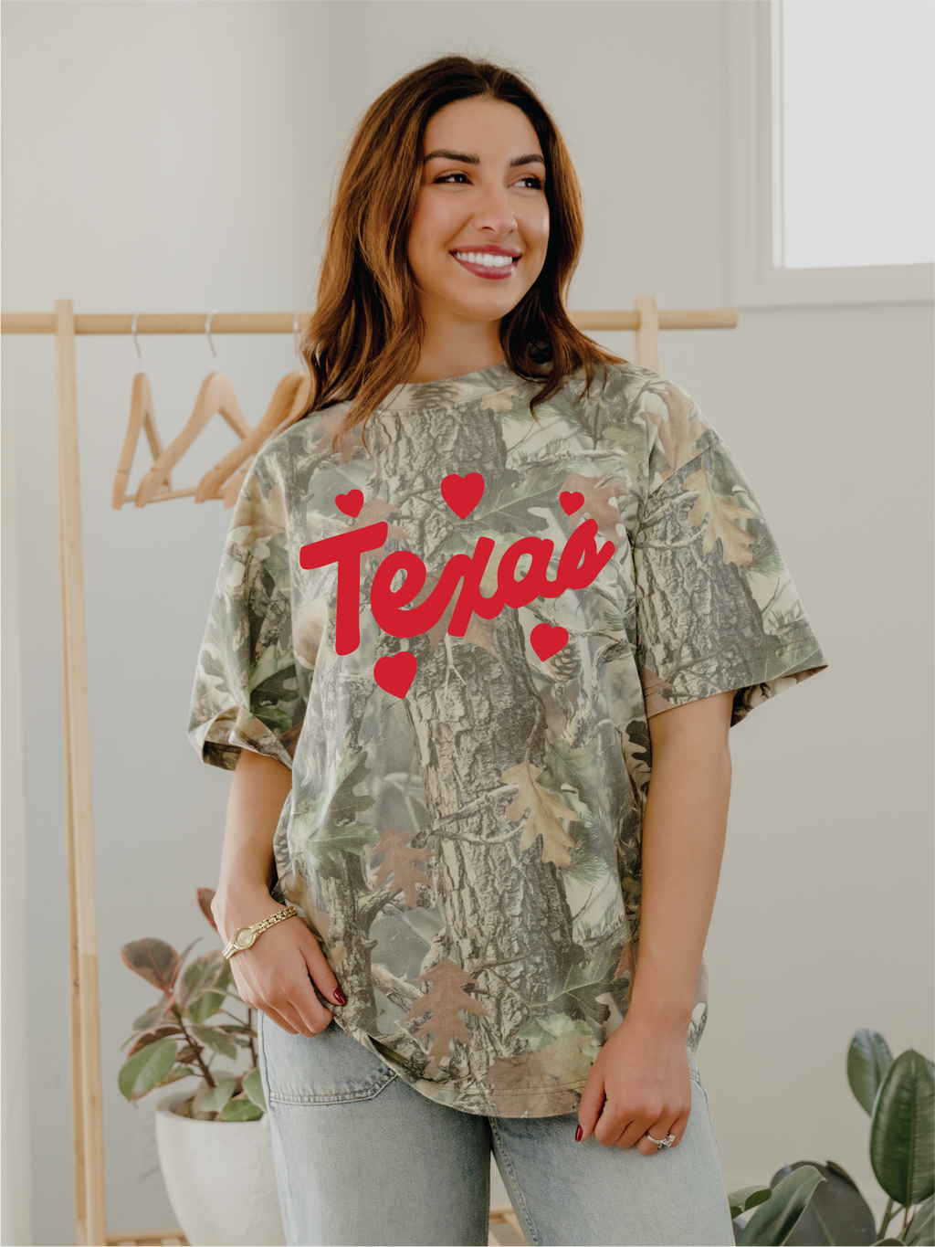 Texas Hearts Camo - Adult & Kids T-Shirts, Sweatshirts & Hoodies apparel design preview 1