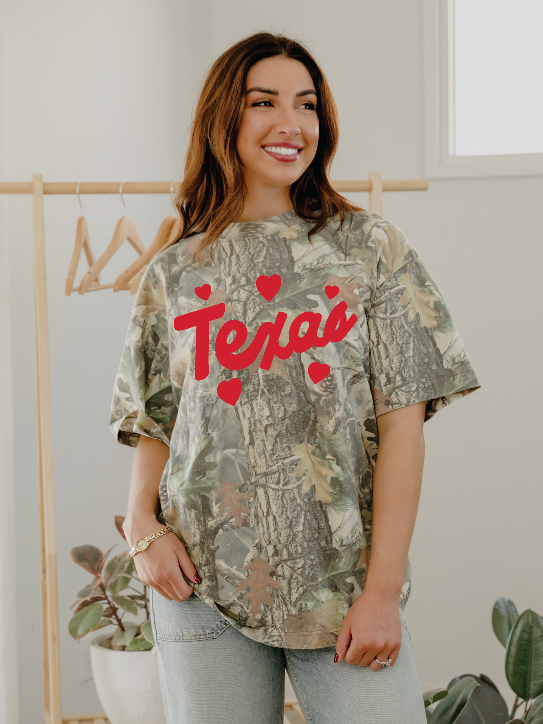 Texas Hearts Camo - Adult & Kids T-Shirts, Sweatshirts & Hoodies apparel design preview 1