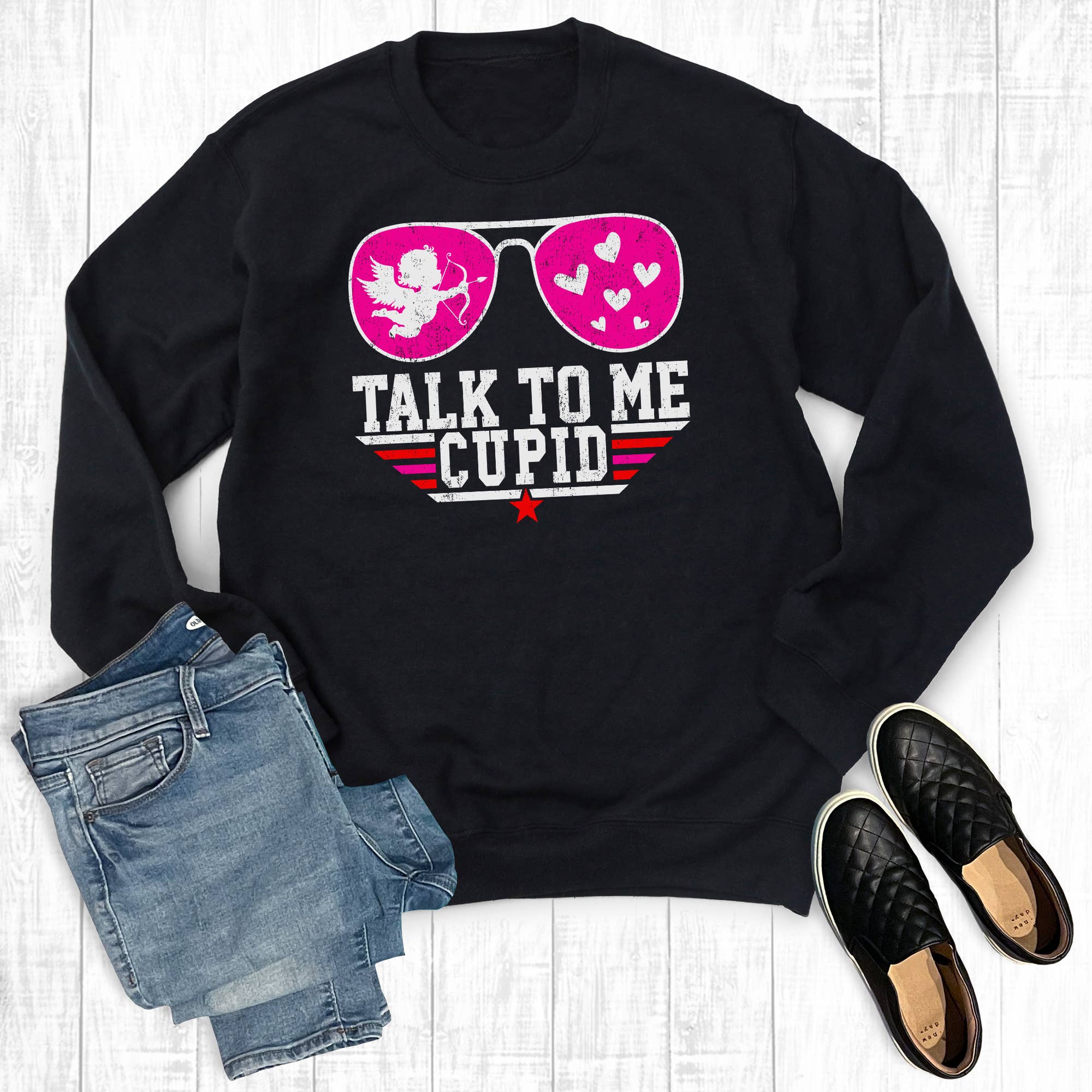 Valentine's Day Talk To Me Cupid - Adult & Kids T-Shirts, Sweatshirts & Hoodies apparel design preview 1