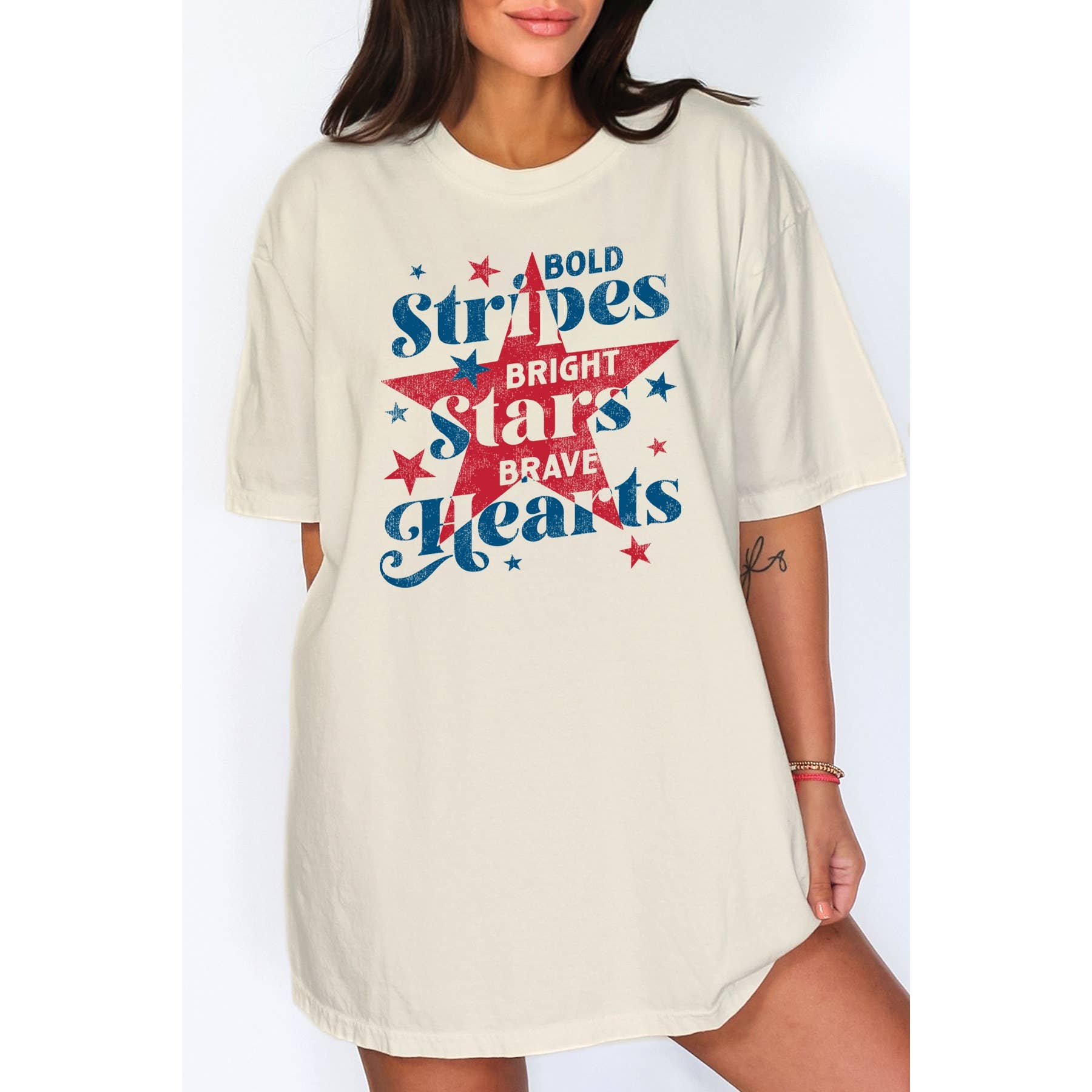 4th of July Bright Star Oversized - Adult & Kids T-Shirts, Sweatshirts & Hoodies apparel design preview 1