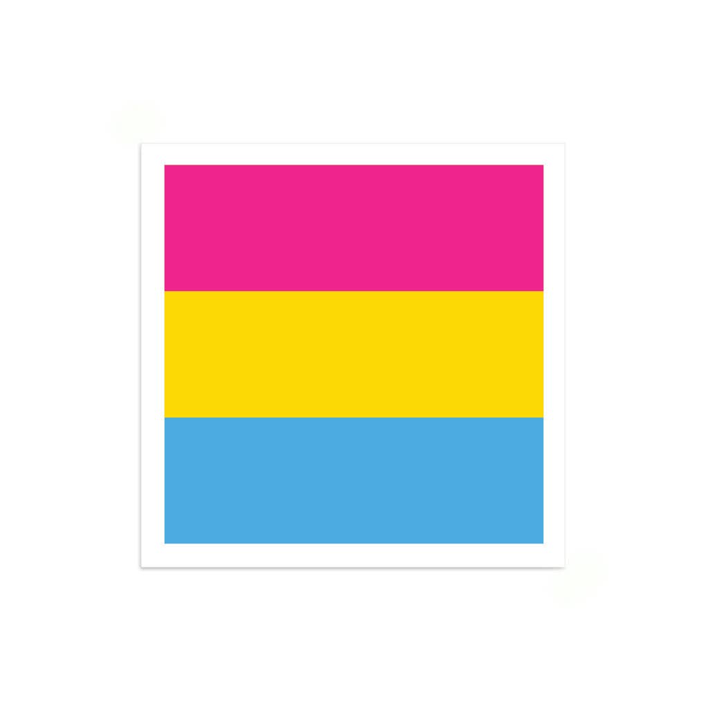 Pansexual Pride Flag Mini Square Sticker - Adult & Kids T-Shirts, Sweatshirts & Hoodies apparel design preview 1