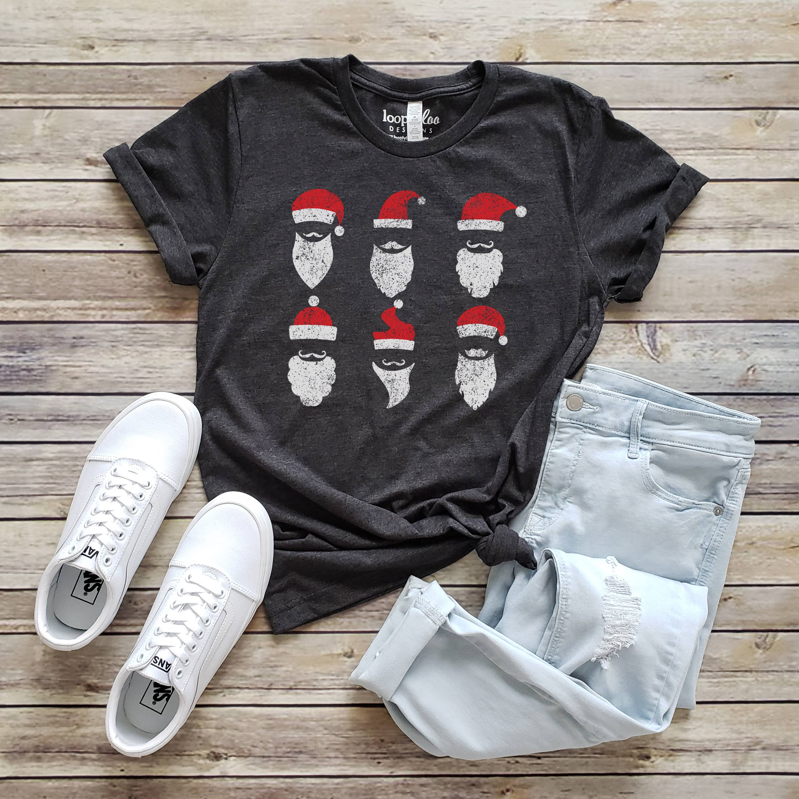 6 Santas Christmas Sizes XS-2XL - Adult & Kids T-Shirts, Sweatshirts & Hoodies apparel design preview 1