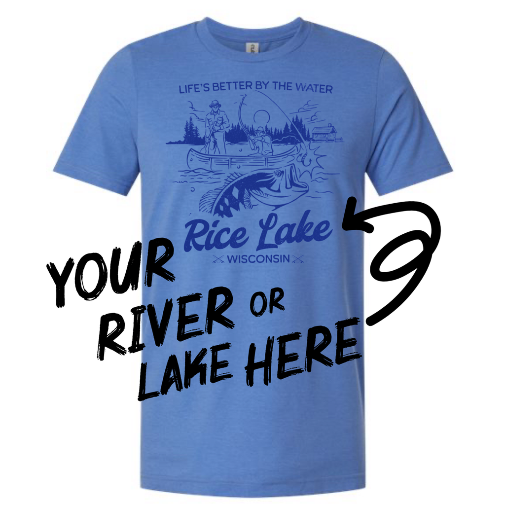 Your River or Lake Destination Name Drop Vintage - Adult & Kids T-Shirts, Sweatshirts & Hoodies apparel design preview 1