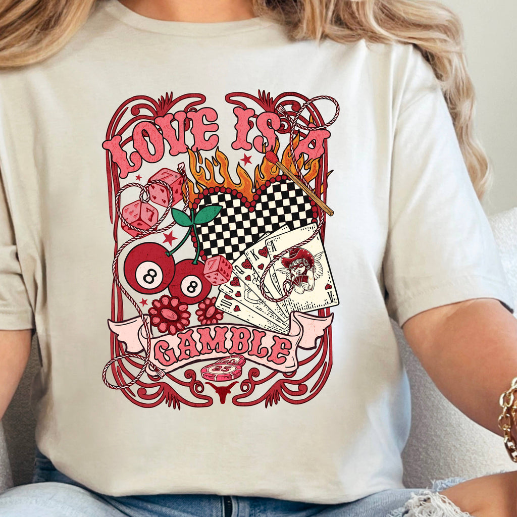 Love Is A Gamble Valentine'S Day Graphic Gildan - Adult & Kids T-Shirts, Sweatshirts & Hoodies apparel design preview 1