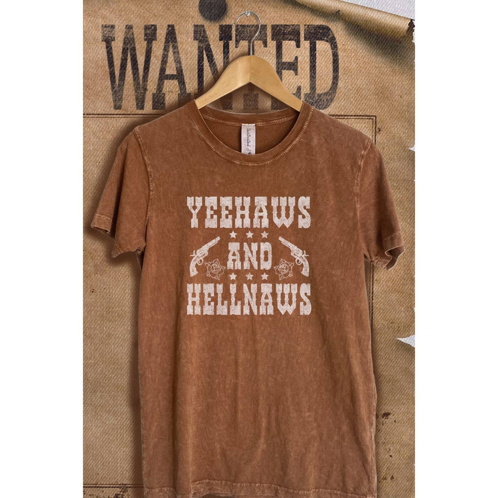 Yeehaws and Hellnaws Mineral Wash Vintage Graphic - Adult & Kids T-Shirts, Sweatshirts & Hoodies apparel design preview 1