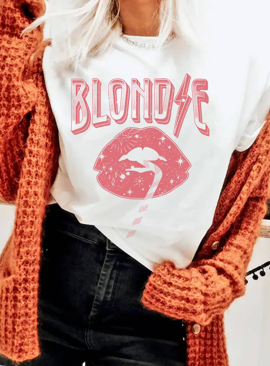Blondie Lips Graphic - Adult & Kids T-Shirts, Sweatshirts & Hoodies apparel design preview 1