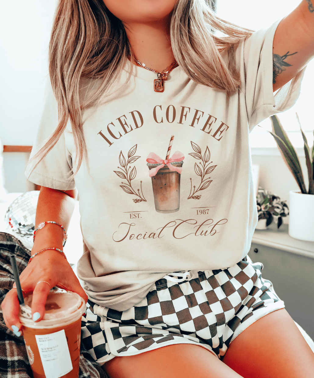 Ice Coffee Social Club Cream - Adult & Kids T-Shirts, Sweatshirts & Hoodies apparel design preview 1