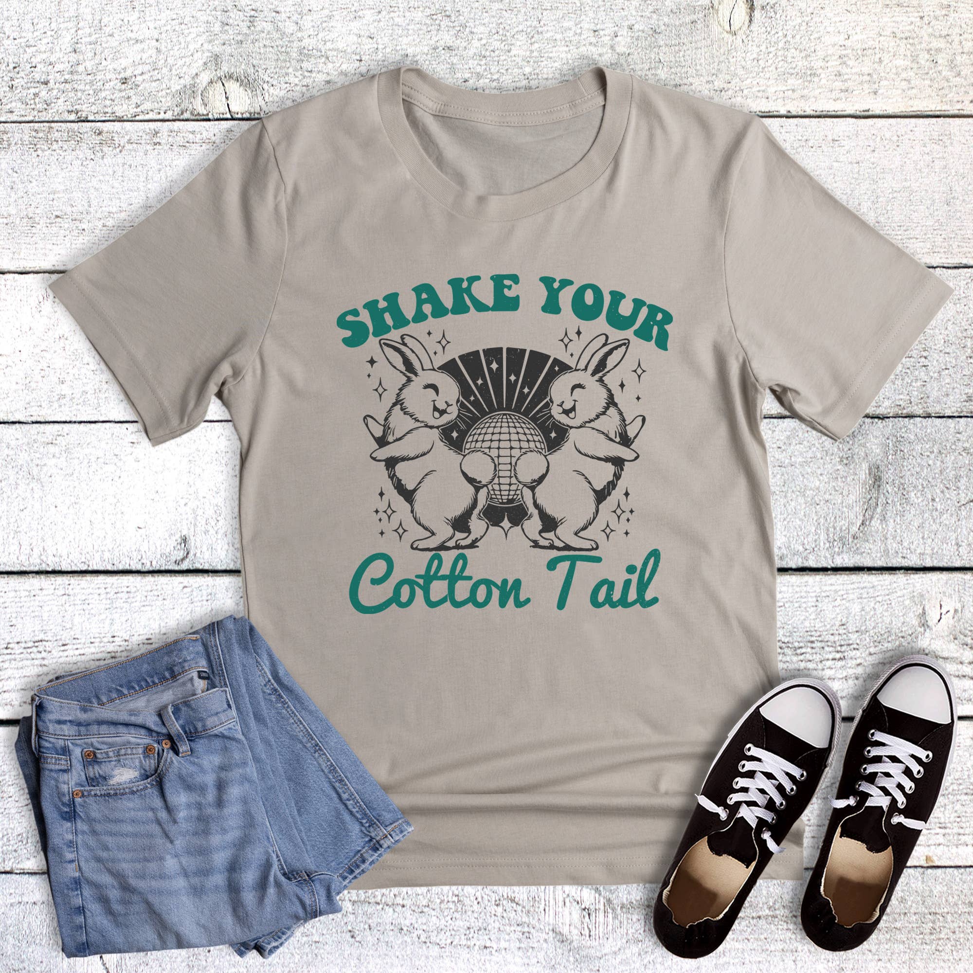Easter Funny Shake Your Cotton Tail Graphic - Adult & Kids T-Shirts, Sweatshirts & Hoodies apparel design preview 1