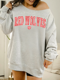 Asu Red Wolves Gingham Heart Gray Flashdance - Adult & Kids T-Shirts, Sweatshirts & Hoodies apparel design preview 1