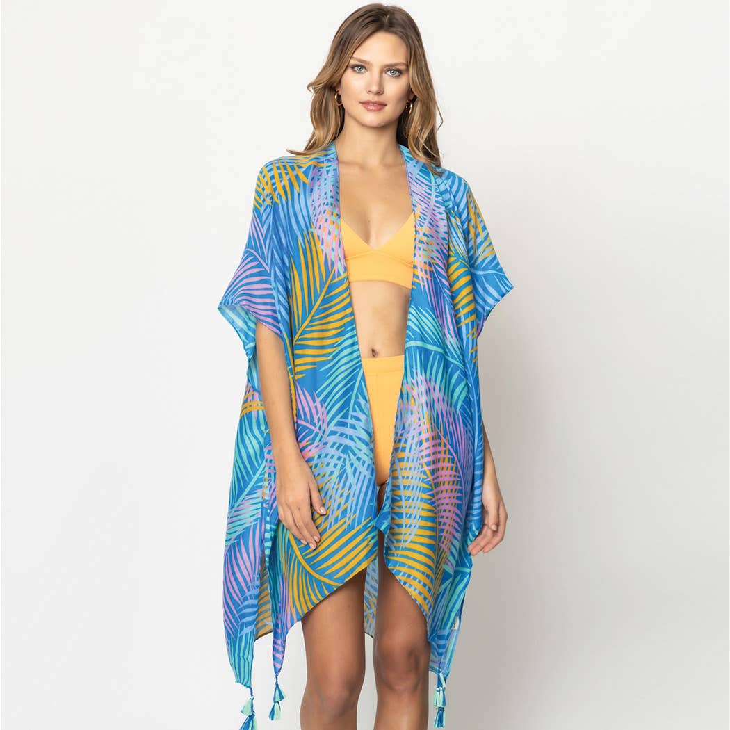 Palm Leaves Open Front Kimono - Adult & Kids T-Shirts, Sweatshirts & Hoodies apparel design preview 1