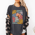 Retro Flowers, Mushrooms, Floral Comfort Colors - Adult & Kids T-Shirts, Sweatshirts & Hoodies apparel design preview 1
