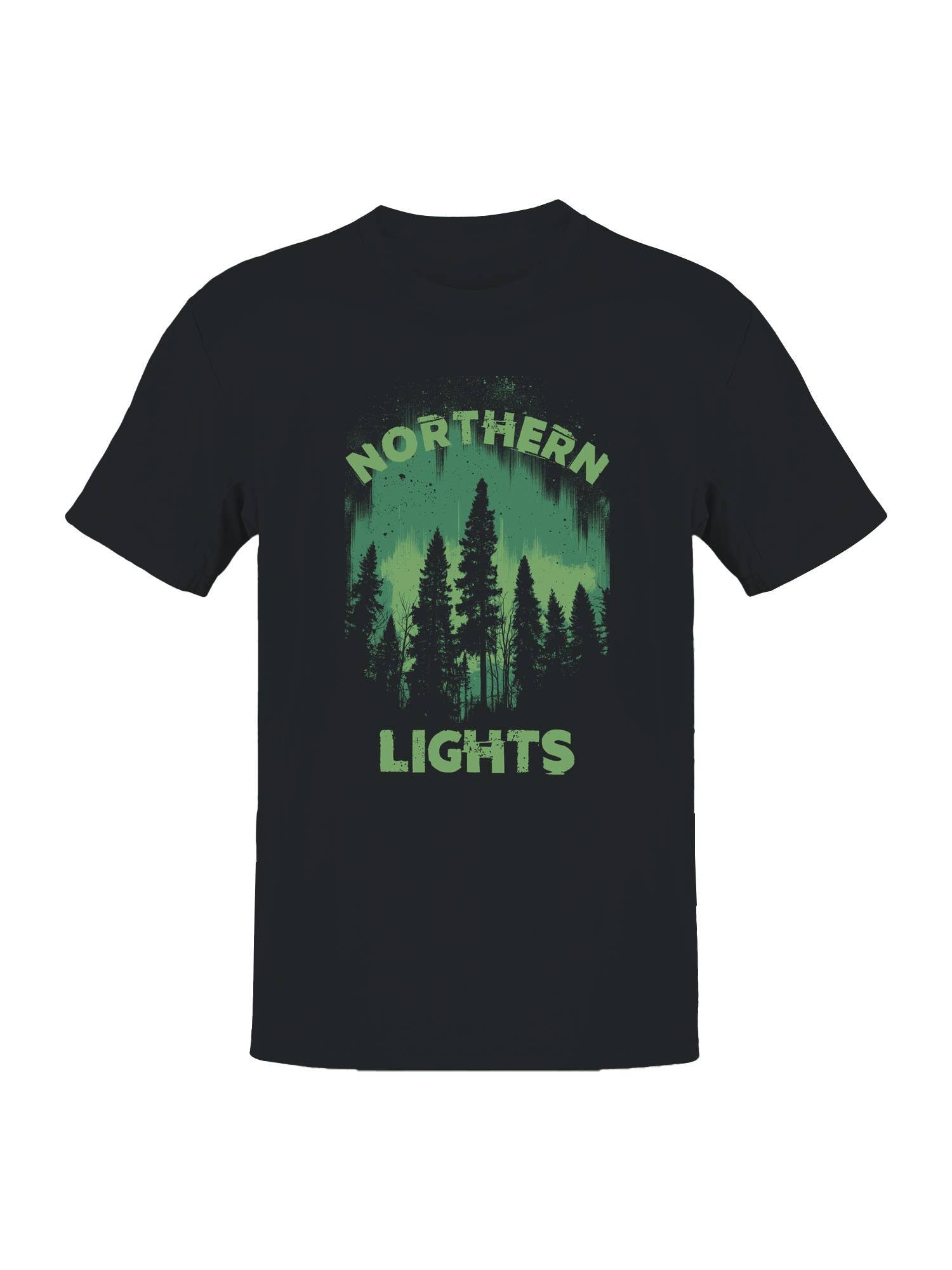 Northern Lights Forest Silhouette Men's - Adult & Kids T-Shirts, Sweatshirts & Hoodies apparel design preview 1