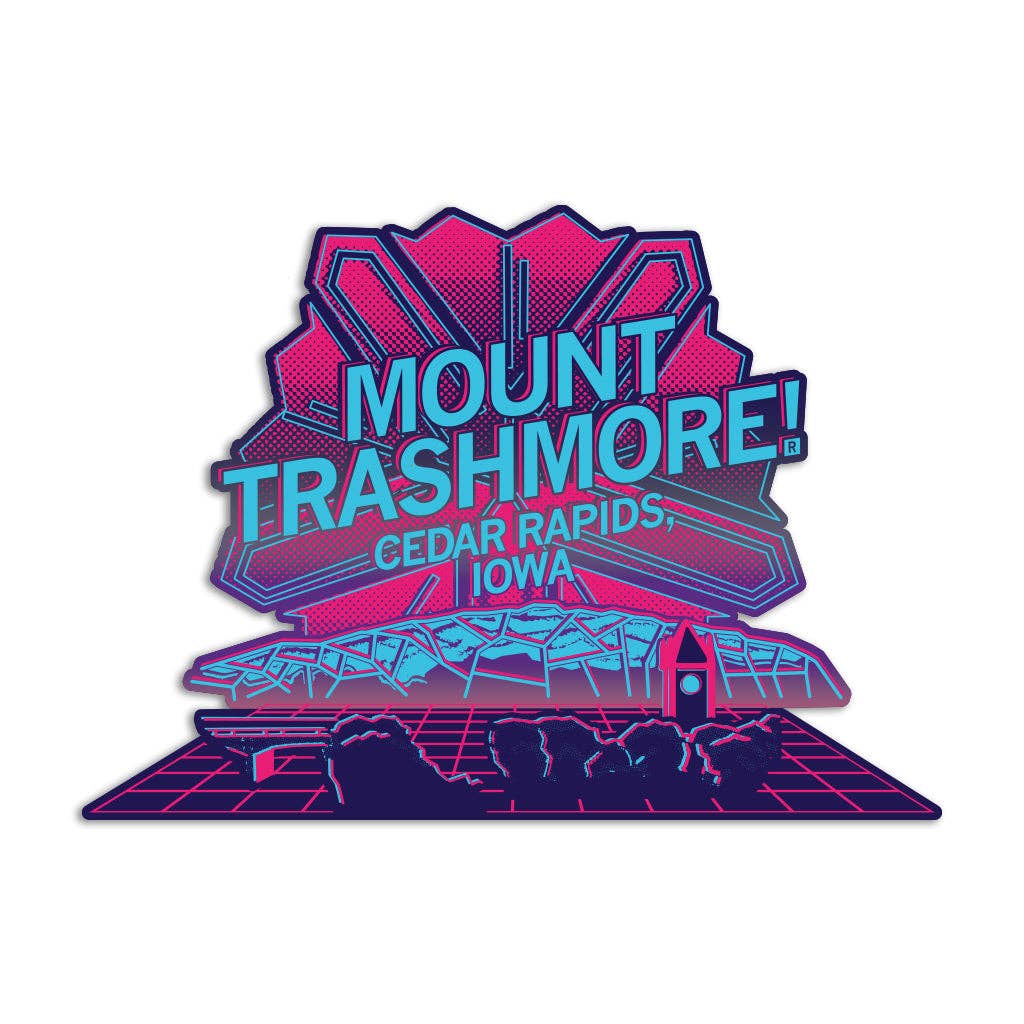 Mt. Trashmore Vaporwave Die-Cut Sticker - Adult & Kids T-Shirts, Sweatshirts & Hoodies apparel design preview 1