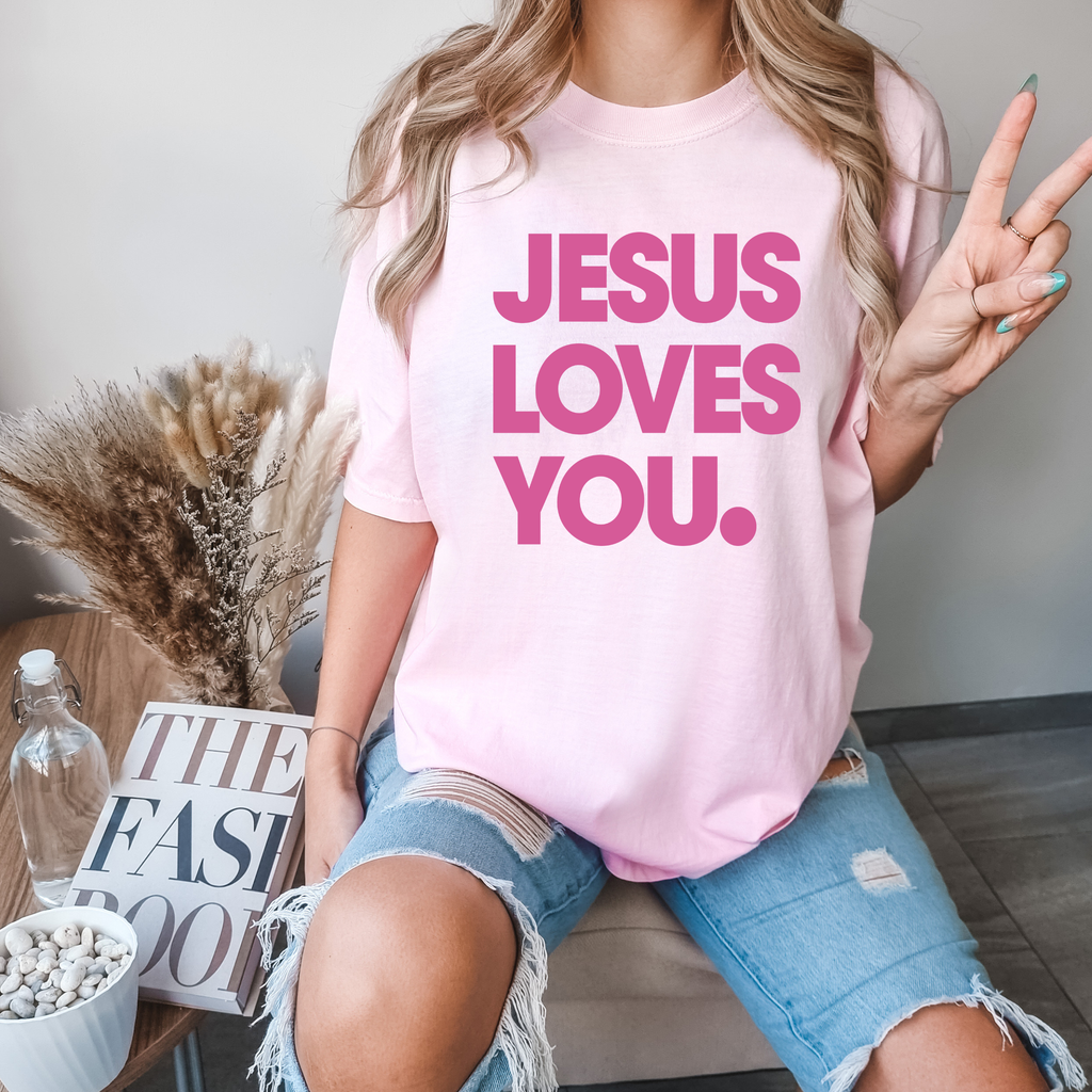 Jesus Loves You. Christian Graphic Spring - Adult & Kids T-Shirts, Sweatshirts & Hoodies apparel design preview 1