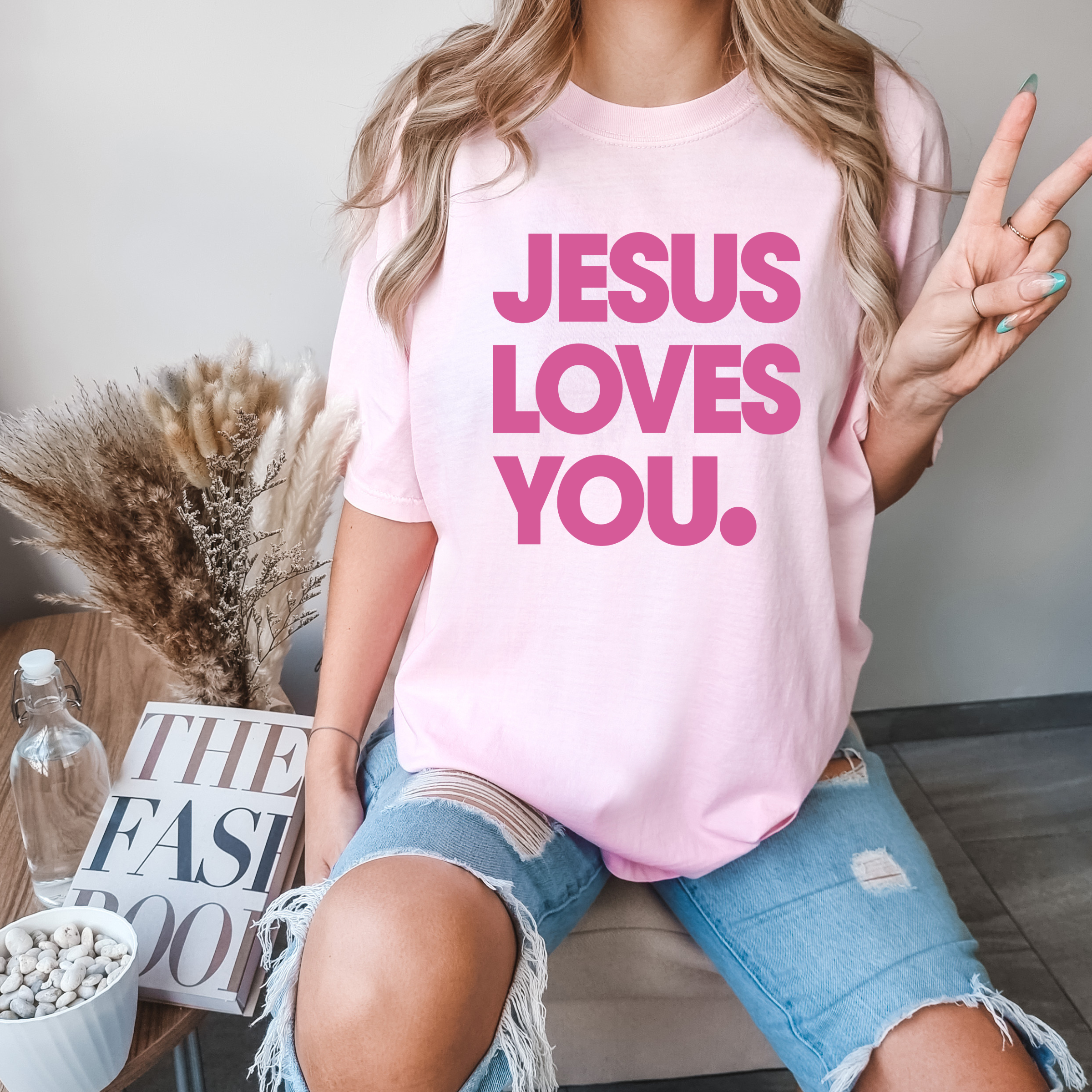 Jesus Loves You. Christian Graphic Spring - Adult & Kids T-Shirts, Sweatshirts & Hoodies apparel design preview 1