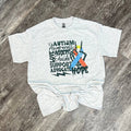 Autism Awareness Skeleton Hand with Ribbon On Ash - Adult & Kids T-Shirts, Sweatshirts & Hoodies apparel design preview 1