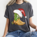 Country Christmas Cowboy Boots, Santa Hat - Adult & Kids T-Shirts, Sweatshirts & Hoodies apparel design preview 1