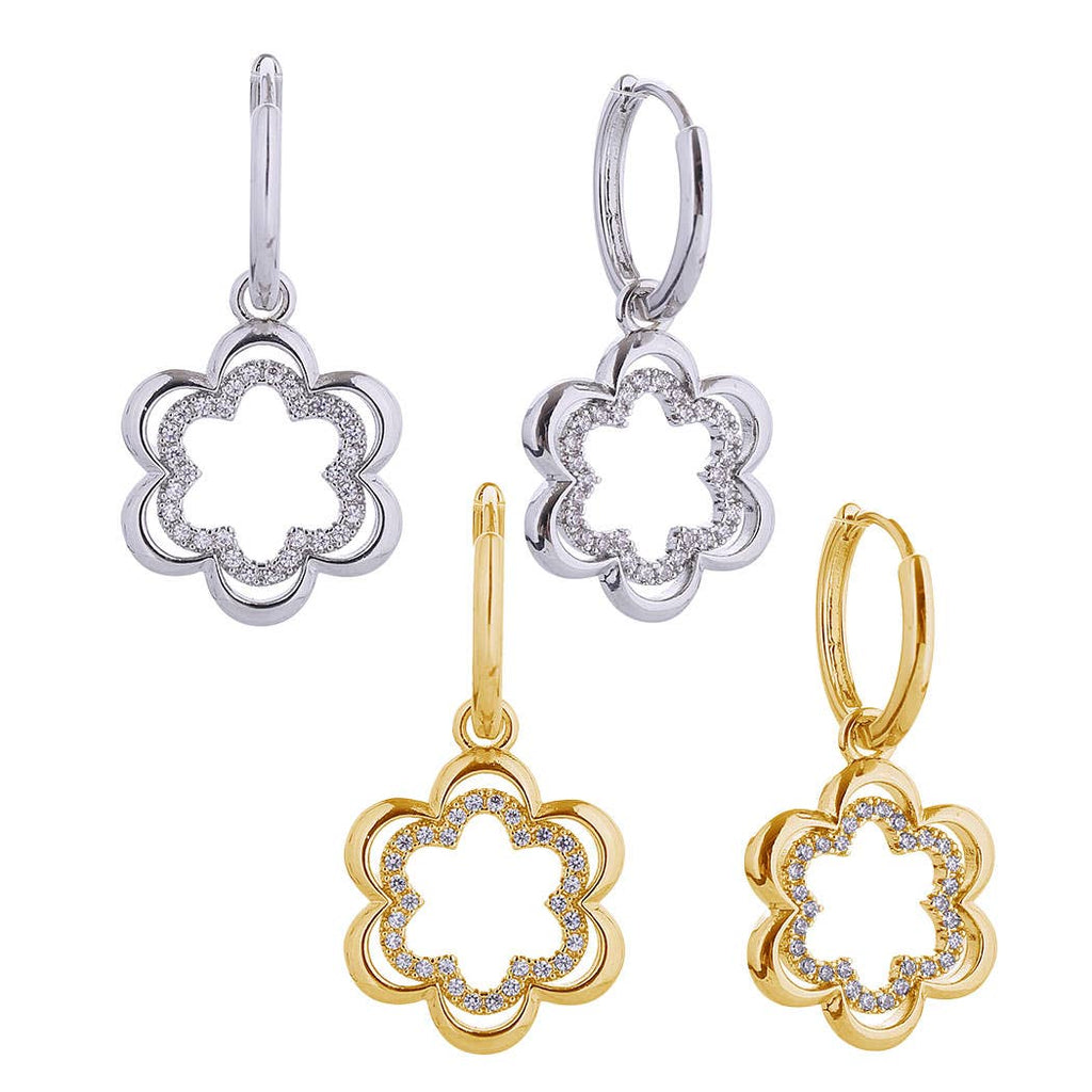 14K Gold Dipped Flower Drop Huggie Earrings - Adult & Kids T-Shirts, Sweatshirts & Hoodies apparel design preview 1