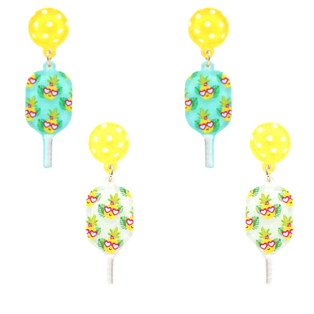 Pickleball and Paddle Summer Theme Post Earrings - Adult & Kids T-Shirts, Sweatshirts & Hoodies apparel design preview 1