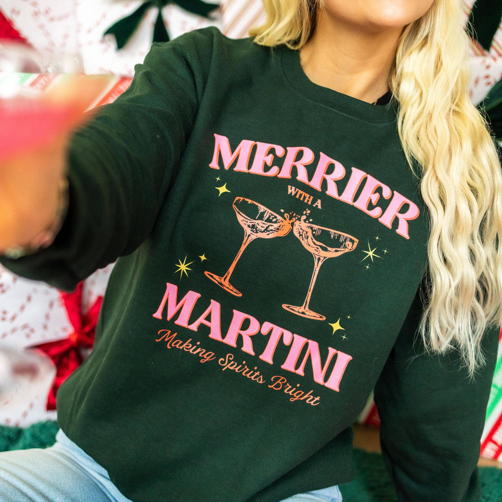 Christmas Merrier with A Martini, Graphic - Adult & Kids T-Shirts, Sweatshirts & Hoodies apparel design preview 1