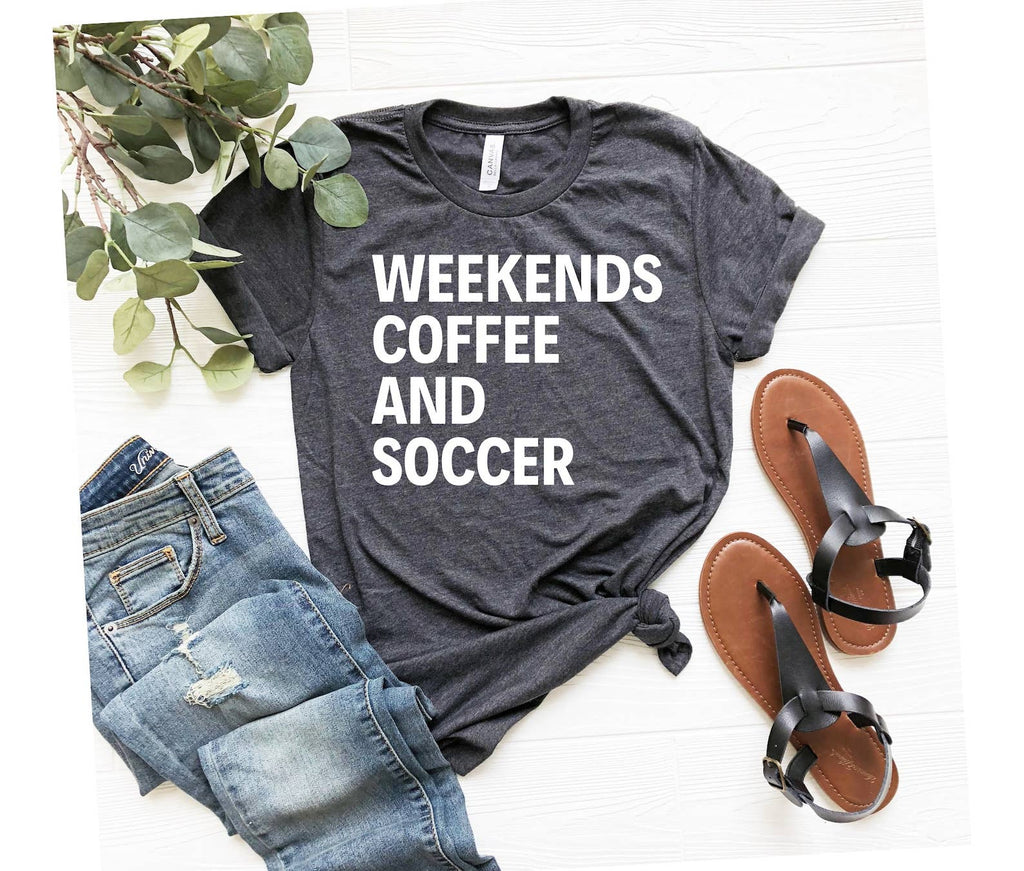 Weekends Coffee and Soccer - Adult & Kids T-Shirts, Sweatshirts & Hoodies apparel design preview 1