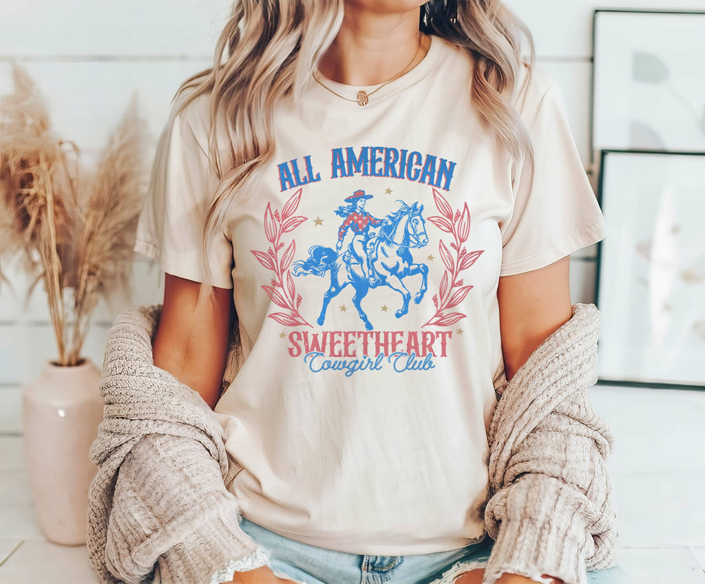All American Sweetheart Patriotic Usa - Adult & Kids T-Shirts, Sweatshirts & Hoodies apparel design preview 1
